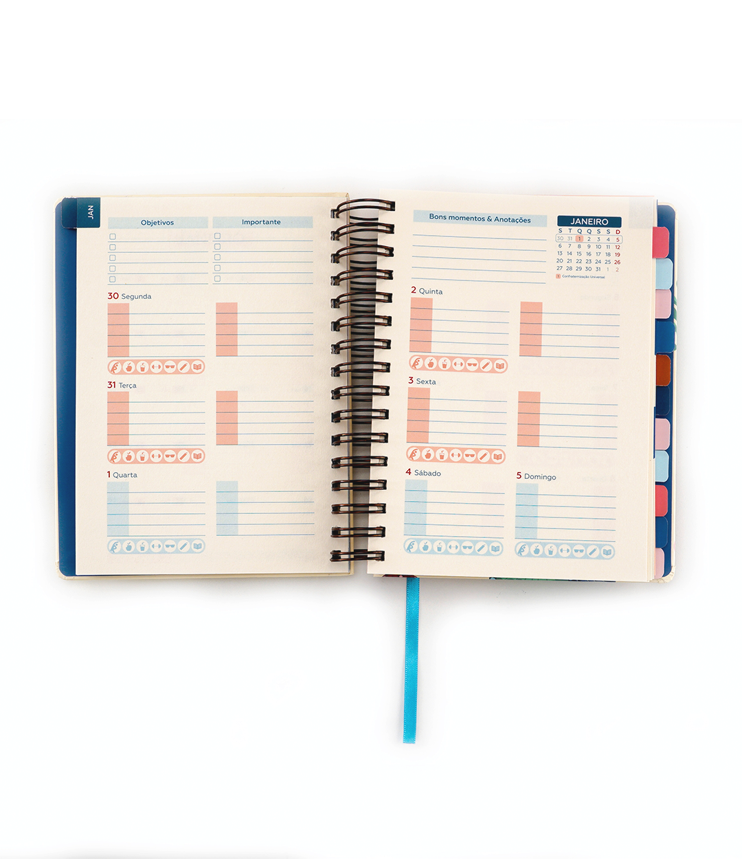 Kit Planner e bloco - Coral